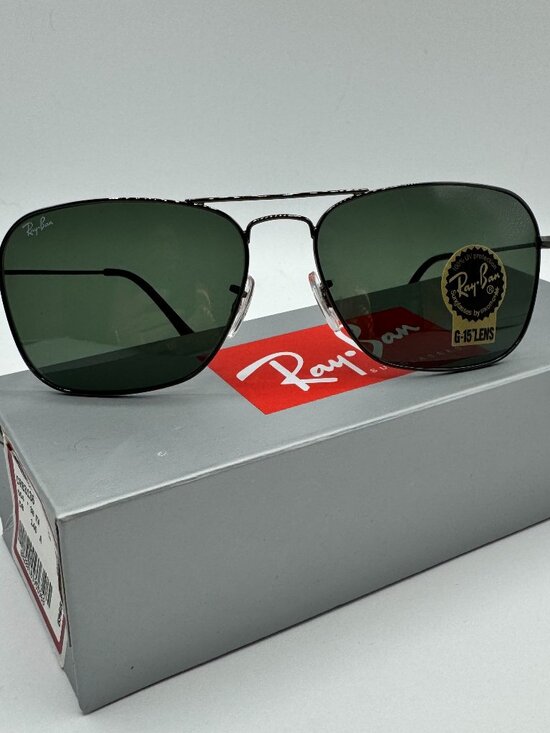 Ray-Ban RB3136 004 Caravan Sunglasses Gunmetal Frame with Green G-15 Lens main image 11